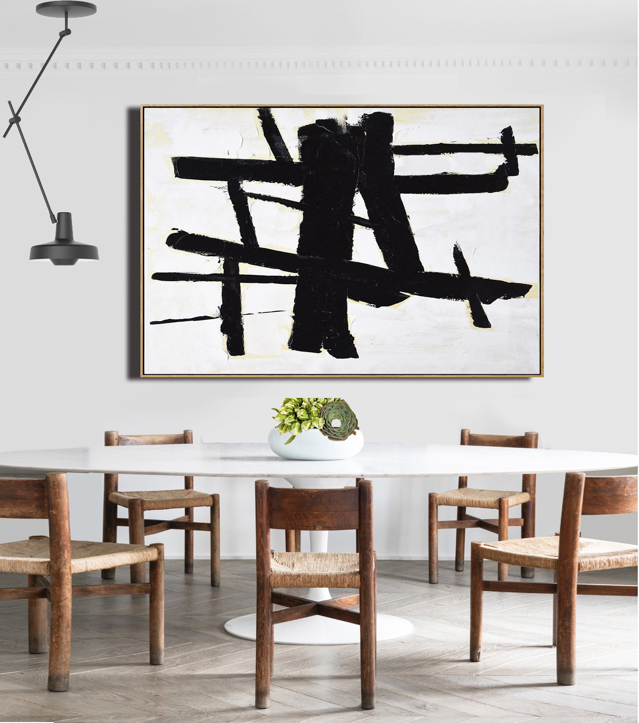 Horizontal Palette Knife Minimalist Art #C38Z